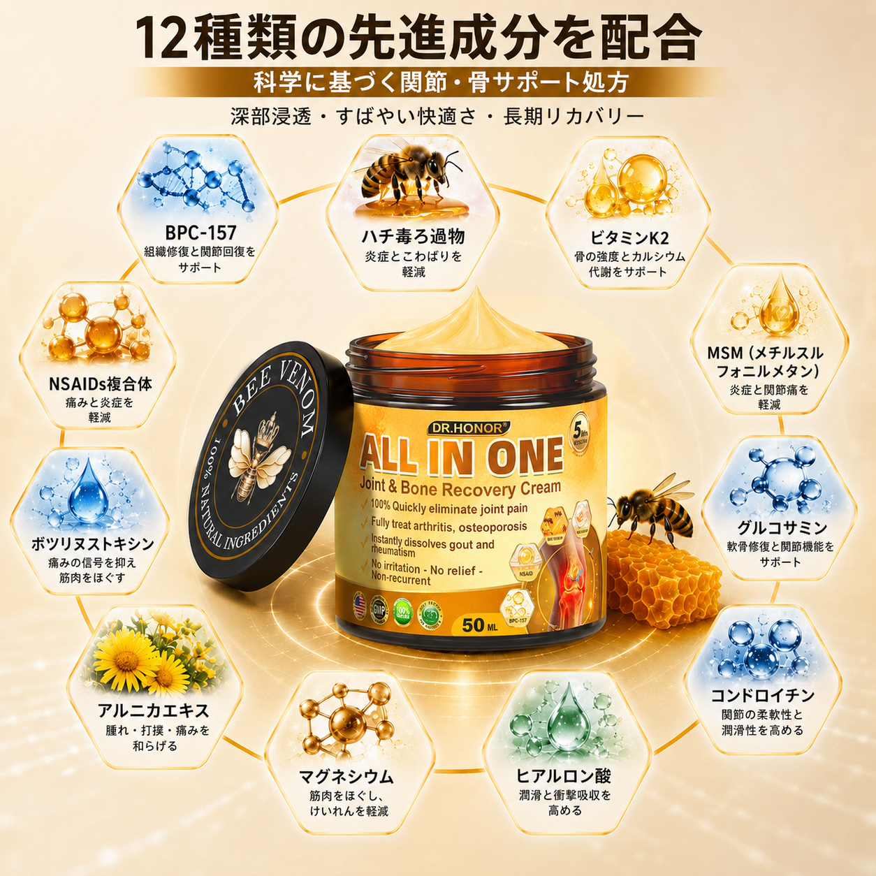 DR.HONOR 12種類の先進成分 日本語版