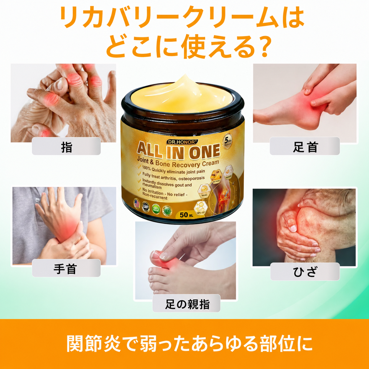 使用できる部位 日本語版